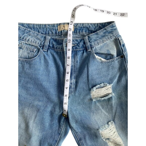 Chelsea & Violet High Rise Distressed Floral Embroidered Mom Jeans 28 Country - Picture 11 of 16